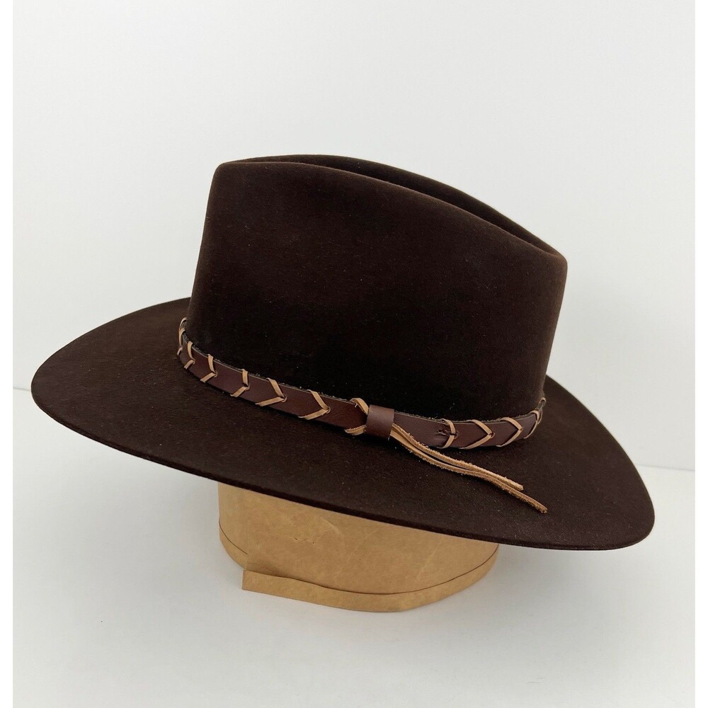 Stetson Gun Club Chevron 4X Felt Cowboy Hat Chocolate Brown 7 1/4 USA NIB